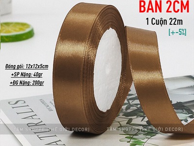 Ruy băng màu đồng vải lụa satin [Nhiều cỡ - Cuộn 22m] RUYBANG-16